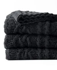 Battilo Lifestyle Cable Knit Chenille Throw, 51" x 67"