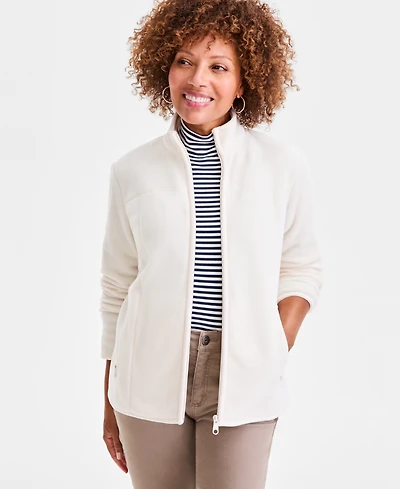 Style & Co Petite Polar Fleece Zip-Front Jacket, Created for Macy's