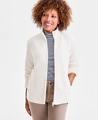 Style & Co Petite Polar Fleece Zip-Front Jacket, Created for Macy's