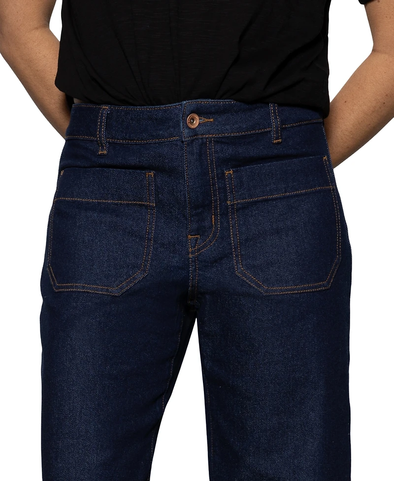 Sanctuary Women's The Marine Comfort-Stretch Wide-Leg Jeans