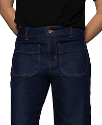 Sanctuary Women's The Marine Comfort-Stretch Wide-Leg Jeans