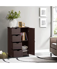 Volenca Standing Indoor Wooden Cabinet with 4 Drawers