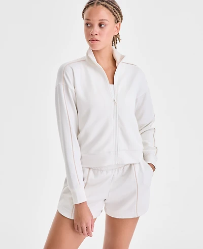 Id Ideology Women's Relaxed Butter Soft Funnel-Neck Zip-Front Sweater, Macy's Exclusive