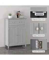 Volenca 2-Door Freestanding Bathroom Cabinet with Drawer and Adjustable Shelf