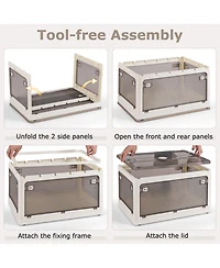 3-Pack Stackable Storage Bins with Lids with 5 Opening Ways