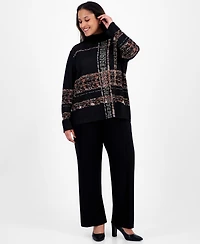 Anne Klein Plus Turtleneck Luxe-Stitch Sweater