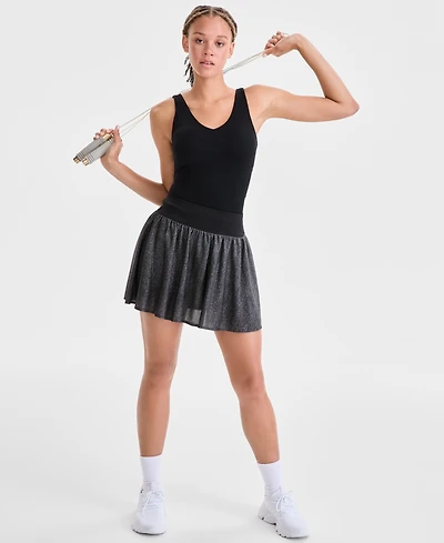 Id Ideology Women's Relaxed Gathered Metallic Skort, Macy's Exclusive