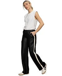 Sanctuary Women's High-Rise Coated Twill Track Pants