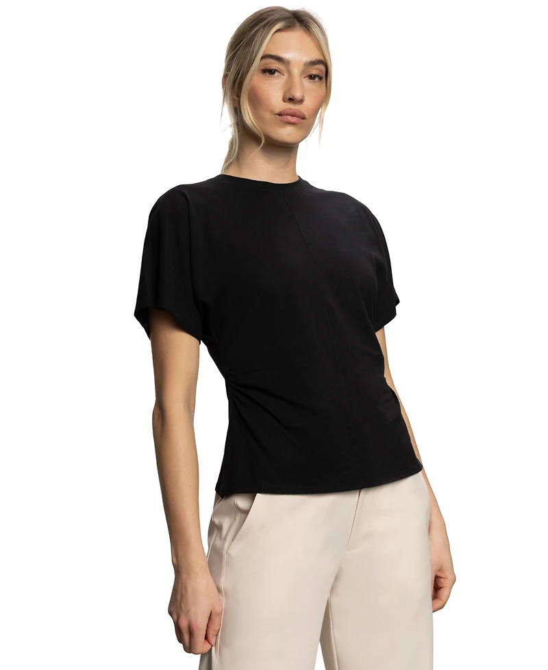 Sanctuary Women's Cotton Shirred-Waist Dolman T-Shirt