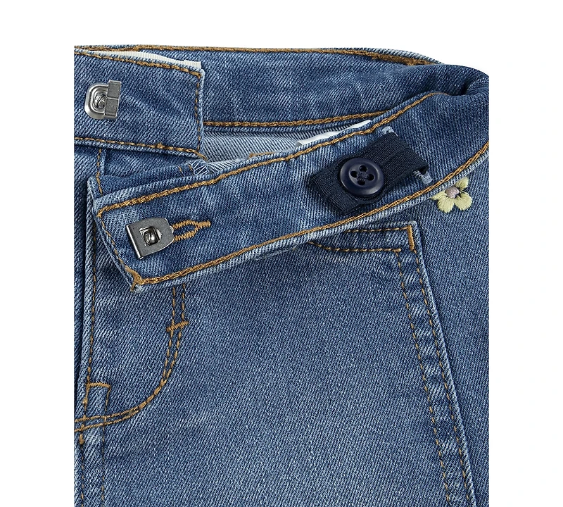 Levi's Baby Girls Crochet Logo Top and Wide-Leg Jeans, 2 Piece Set