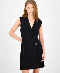 Sam Edelman Women's Sleeveless Pleated Blazer Dress