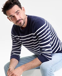 Club Room Men's Breton Regular-Fit Stripe 100% Cashmere Sweater