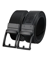 Kenneth Cole Reaction Men's Two-in-One Reversible Fabric and Artificial Leather Track Lock Belt