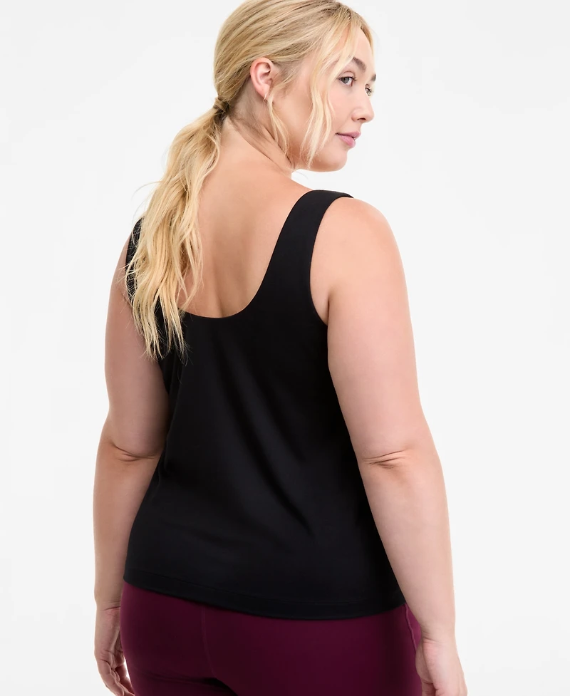 Id Ideology Plus Studio V-Neck Tank Top, Macy's Exclusive