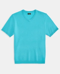 Club Room Men's Regular-Fit Textured 100% Cashmere V-Neck Sweater T-Shirt, Macy's Exclusive