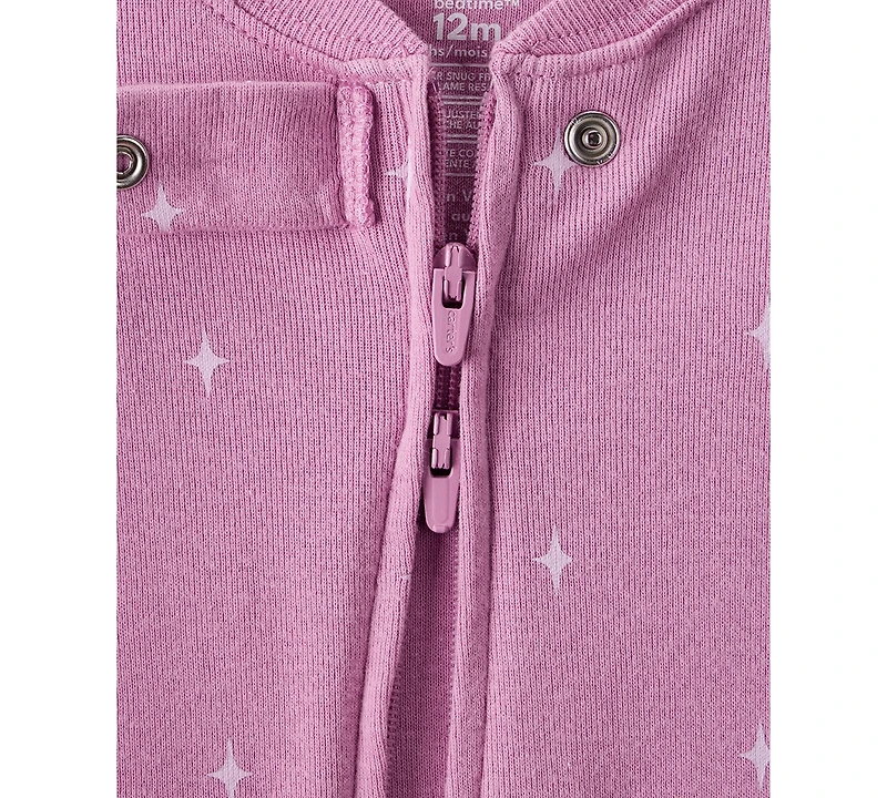 Carter's Baby Girls Cowgirl Cow Applique 100% Cotton Long-Sleeve 2-Way-Zip 1-Piece Footed Pajamas
