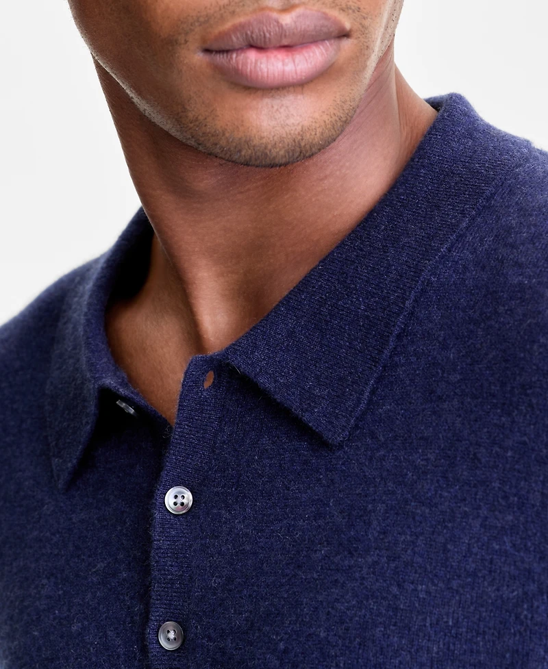 Club Room Men's Regular-Fit 100% Cashmere Sweater Polo Shirt, Macy's Exclusive