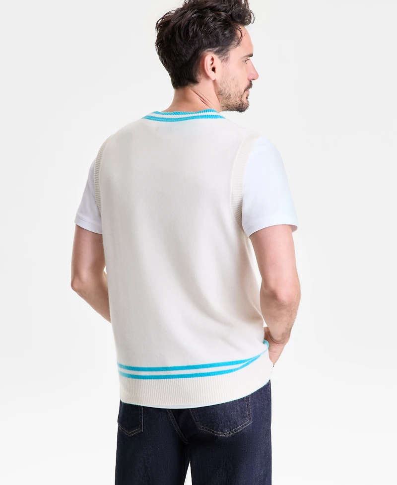 Club Room Men's Regular-Fit 100% Cashmere V-Neck Sweater Vest, Macy's Exclusive
