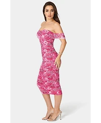 Bebe Women's Ruched Midi Dress