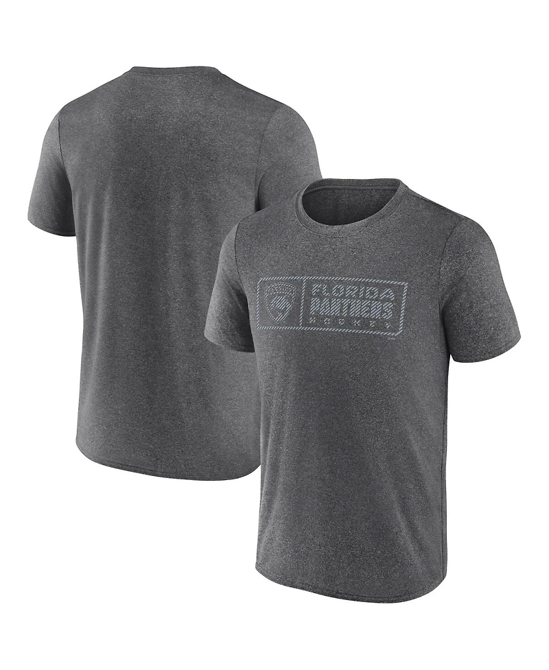 Fanatics Men's Heather Charcoal Florida Panthers Black Ice Synthetic T-Shirt