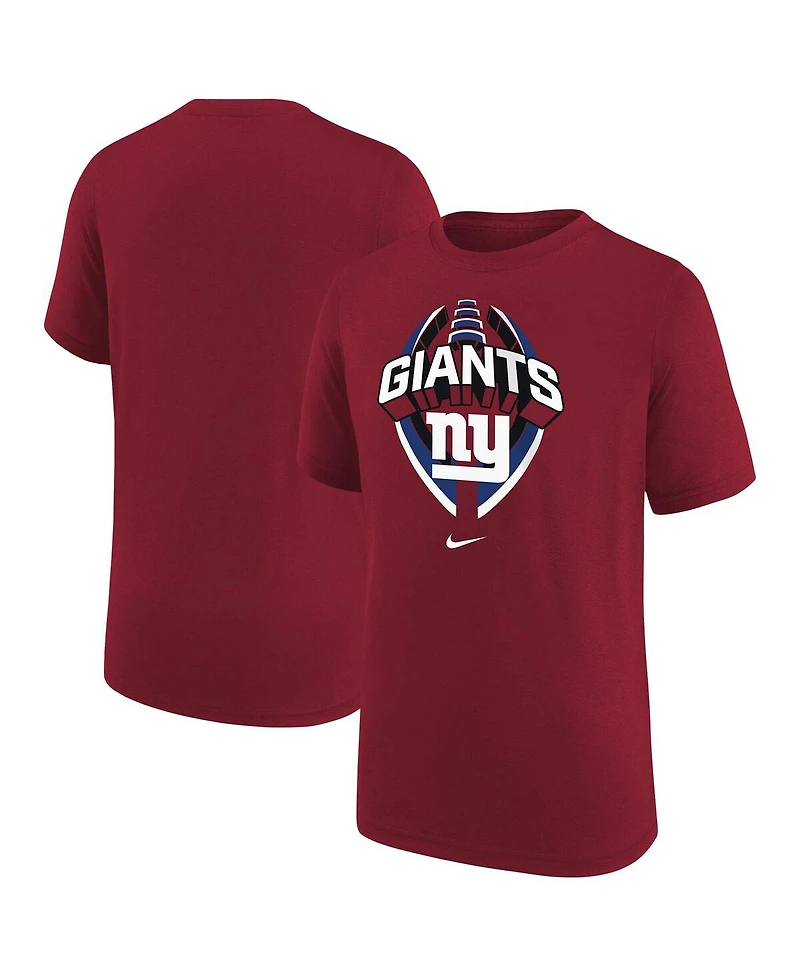 Nike Big Boys and Girls Red New York Giants Icon Legend T-Shirt