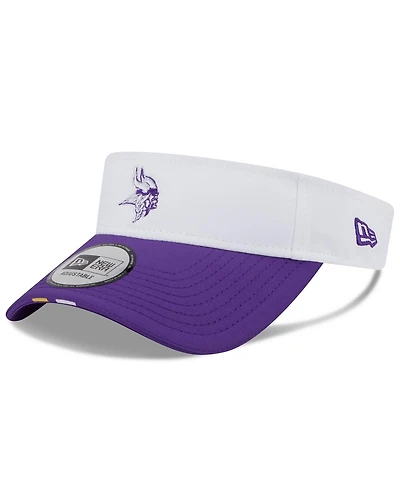 New Era Men's White/Purple Minnesota Vikings 2025 Nfl Training Camp Adjustable Visor Hat