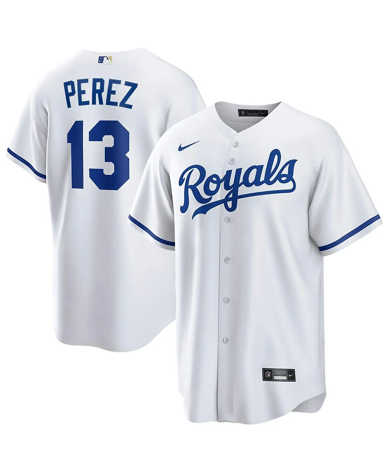 Nike Men's Salvador Perez White Kansas City Royals Home Replica Player Jersey