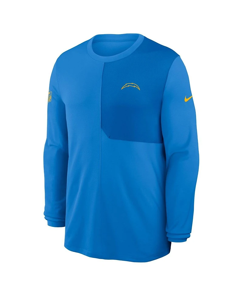 Nike Men's Powder Blue Los Angeles Chargers Sideline Coach Uv Performance Long Sleeve T-Shirt