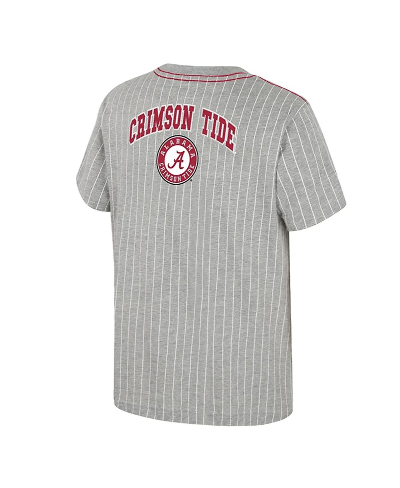 Colosseum Big Boys and Girls Heather Gray Alabama Crimson Tide Airball Baseball T-Shirt
