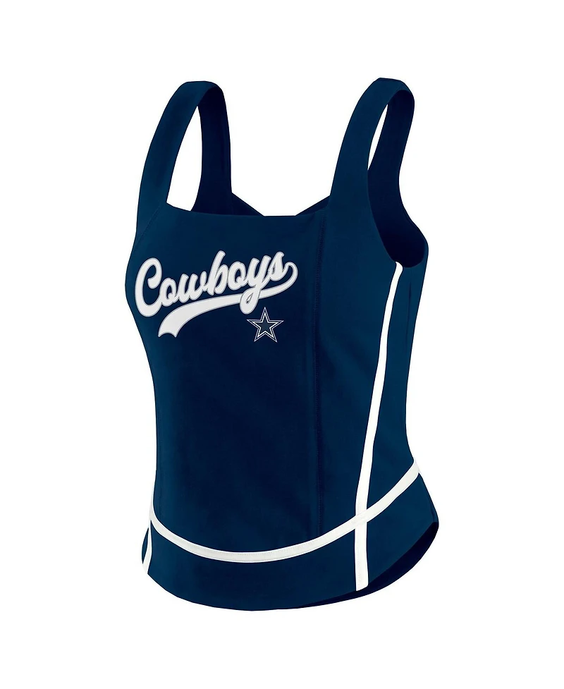 Wear by Erin Andrews Women's Navy Dallas Cowboys Square Neck Tank Top