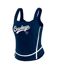Wear by Erin Andrews Women's Navy Dallas Cowboys Square Neck Tank Top