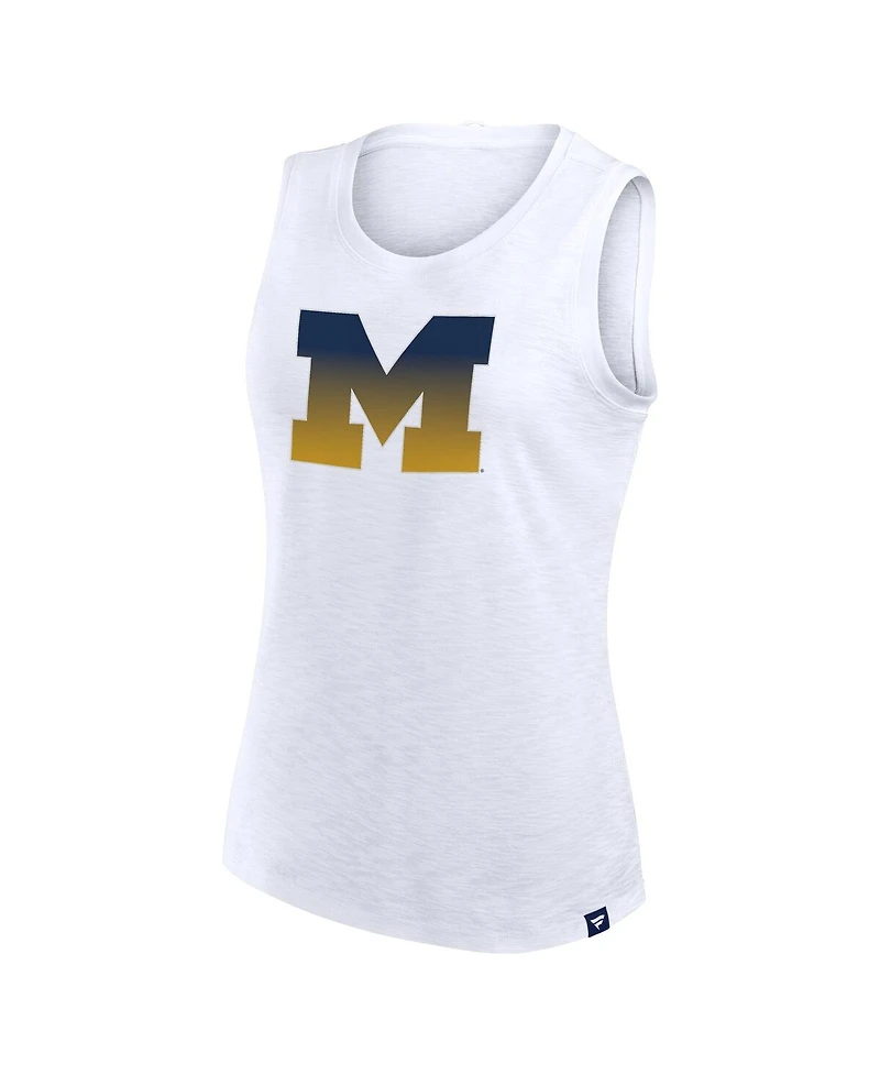 Fanatics Women's White Michigan Wolverines Activate Slub Tank Top