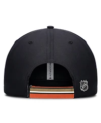 Fanatics Men's Black/Orange Anaheim Ducks Authentic Pro Ripstop Adjustable Hat