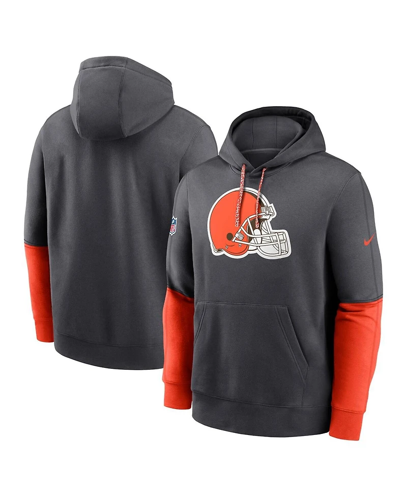 Nike Men's Anthracite Cleveland Browns 2024 Sideline Club Pullover Hoodie