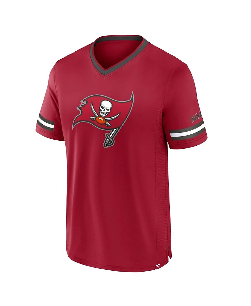 Fanatics Men's Red Tampa Bay Buccaneers Stripe Stacking T-Shirt
