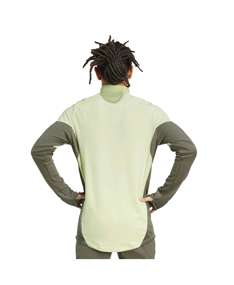 Adidas Men's Green Real Madrid 2025/26 Aeroready Raglan Quarter-Zip Training Pullover Hoodie