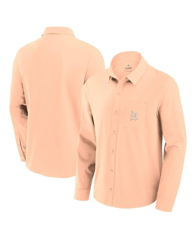 Fanatics Men's Light Pink Detroit Tigers Front Office Long Sleeve Button-Up Shirt