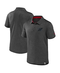 Fanatics Men's Black New Jersey Devils Authentic Pro Tonal Logo Jacquard Polo Shirt