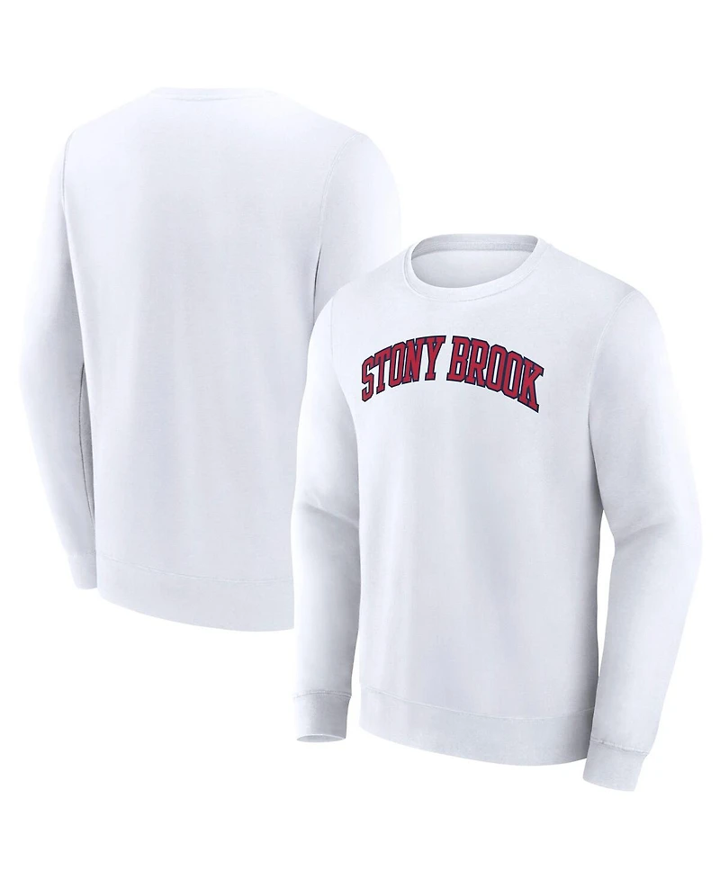 Fanatics Men's White Stony Brook Seawolves Short Name Pullover Sweatshirt