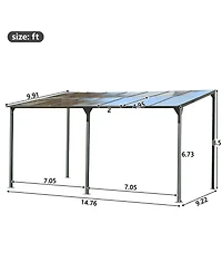 Streamdale Furniture Wall-Mounted Gazebo 14.76x9.22 Ft