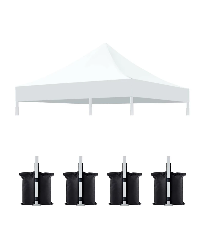 Streamdale Furniture 10x10 Canopy Replacement Top & Weight Bags (No Frame) - White