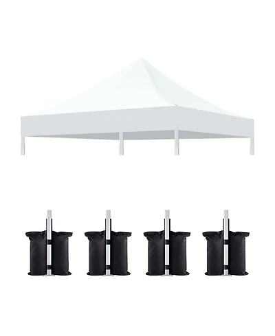 Streamdale Furniture 10x10 Canopy Replacement Top & Weight Bags (No Frame) - White