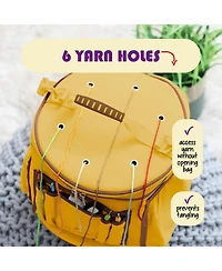 Hearth & Harbor Durable Canvas Crochet Knitting Bag Organizer with Accessories Case - Yarn for and Supplies