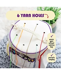 Hearth & Harbor Durable Canvas Crochet & Knitting Bag Organizer with Accessories Case - Yarn Organizer for Crochet Accessories and Supplies