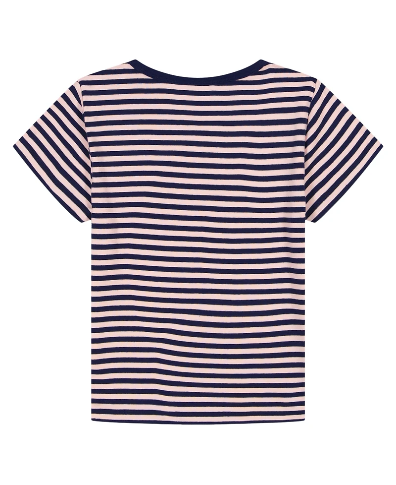 Tommy Hilfiger Big Girls Feeder Stripe Rib Short Sleeve T-Shirt