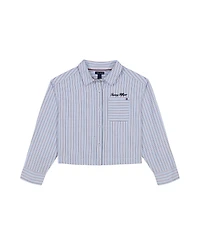 Tommy Hilfiger Big Girls Yarn Dye Stripe Boxy Long Sleeve Shirt