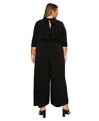 L I V D Women's Plus Summer Wide Leg Pocket Jumpsuit