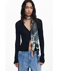 Desigual Women's Wrinkled collage scarf