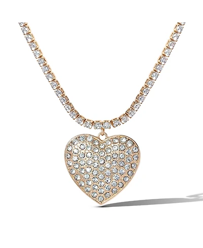 Jessica Simpson Gold-Tone Heart Pendant Link Chain Necklace