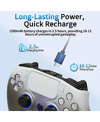 Nbcp PS4 Wireless Controller with Hall Effect Triggers, Dual Motors, 6-Axis Gyro, Rgb Lighting & Touchpad – Compatible with PS4/PS3/Pc/iOS/Android